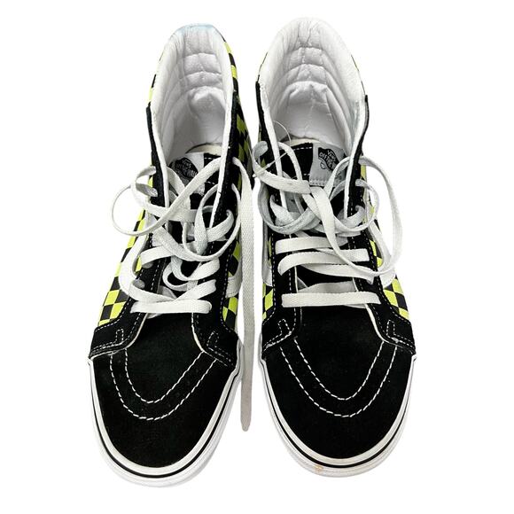 VANS SK8 Old School Green Black check suede leather high tops NWOT Sz 8.5 men 10 - Picture 9 of 11